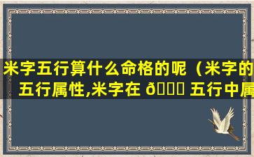 米字五行算什么命格的呢（米字的五行属性,米字在 🐋 五行中属什么）